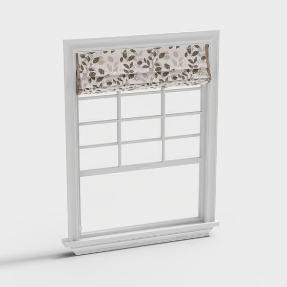 Elegant Low-Polygon Window Frame 3D model