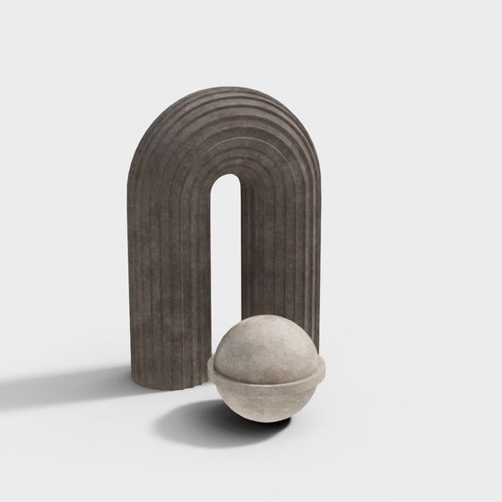 Low Poly Concrete Arch 3D model