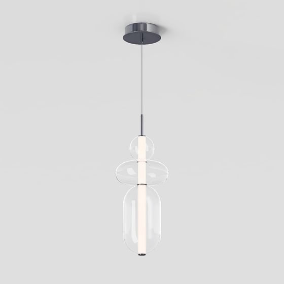 Stylish Geometric Pendant Lamp 3D model for Modern Spaces