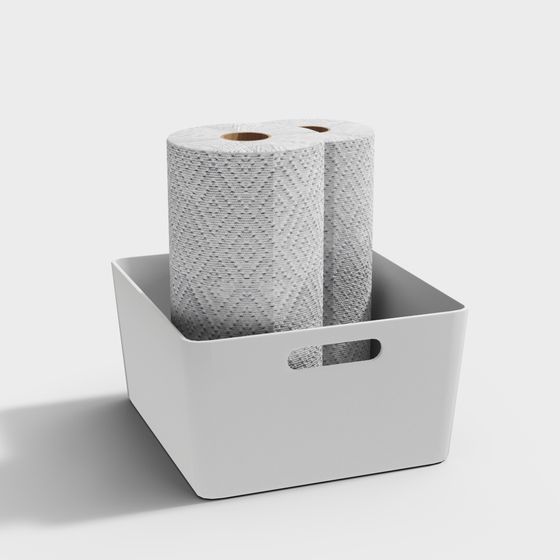 Stylish Storage Box with Paper Towel Holder 3D model