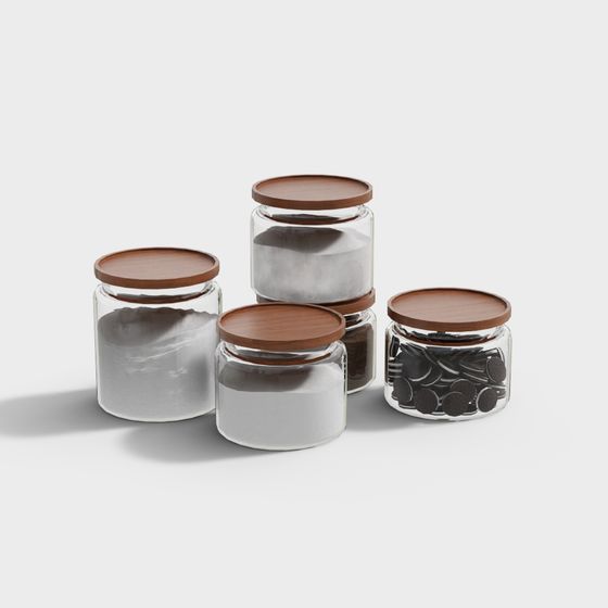 Elegant Low-Poly Glass Storage Jar 3D model