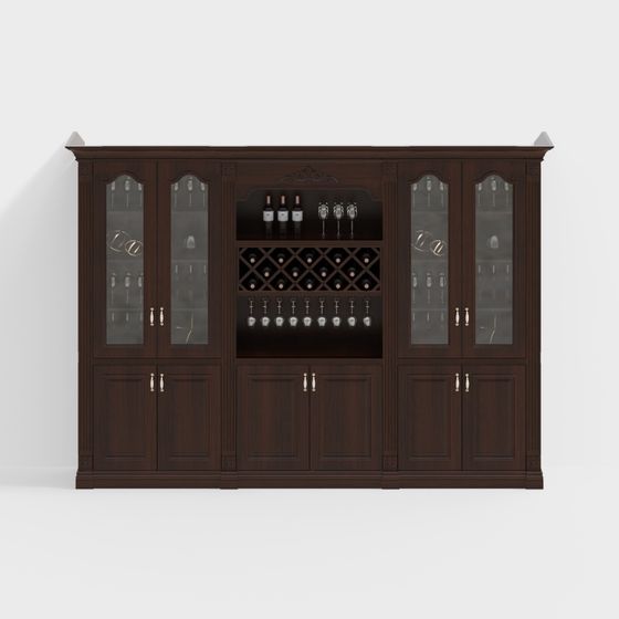 Elegant Wine Cabinet 3D model
