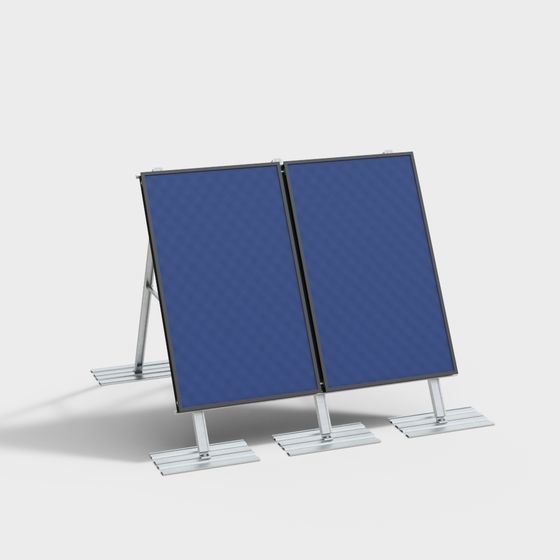 Low-Polygon Dual Screen Display Stand 3D model