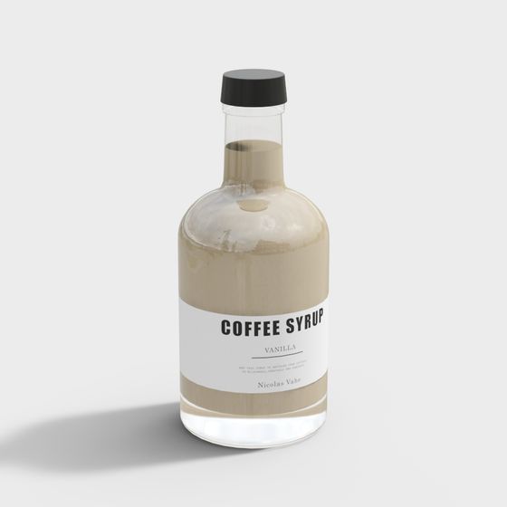 Stylish Coffee Syrup Bottle 3D model