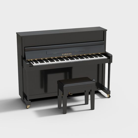 Elegant Yamaha Piano 3D model