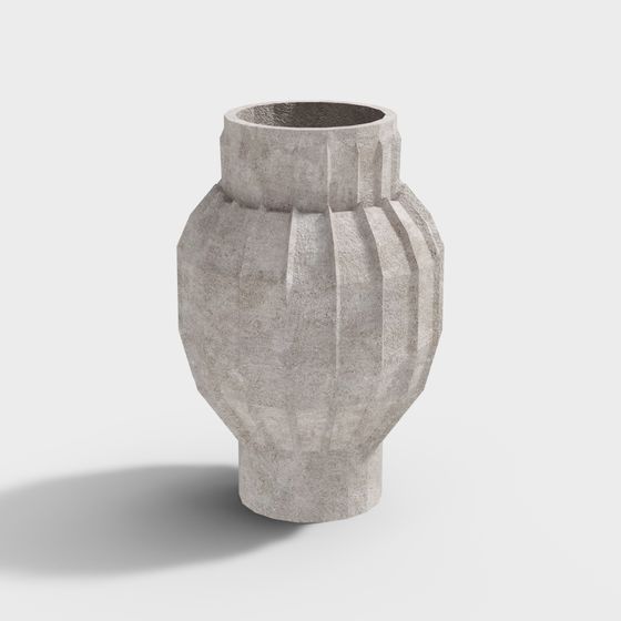 Geometric Textured Vase 3D Model Design