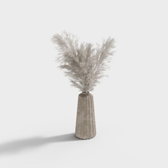 Pampas Grass Vase 3D Model for Elegant Spaces