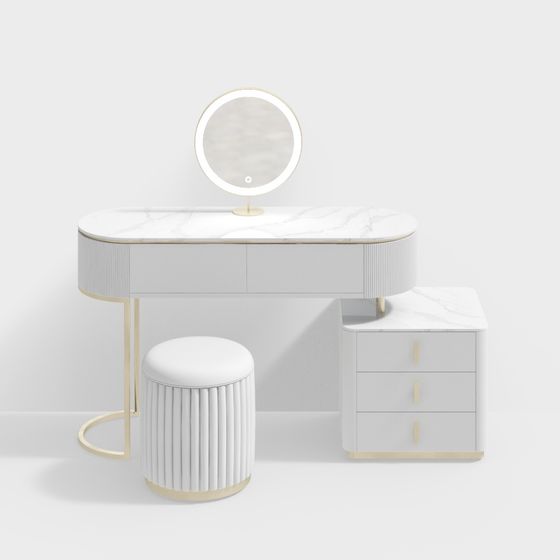 Elegant Minimalist Vanity Table 3D model