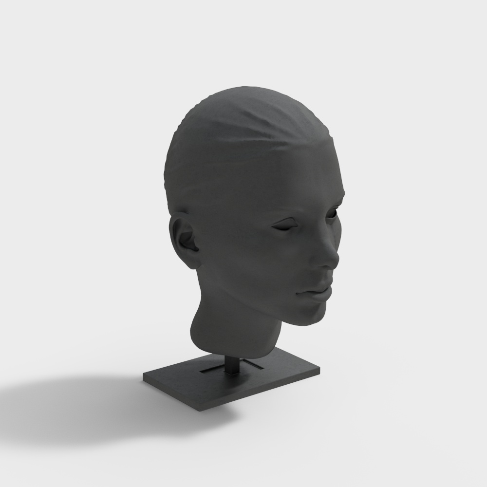 Realistic Low-Poly Head Bust 3D model