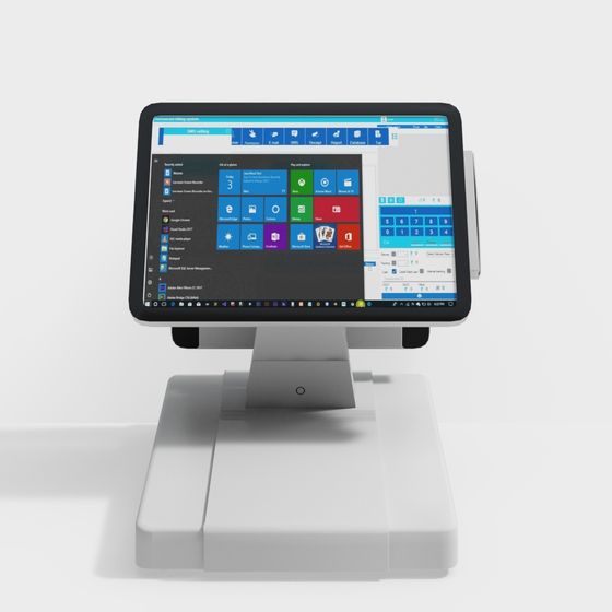 Stylish Low Poly Cash Register Stand 3D model for Modern Environments