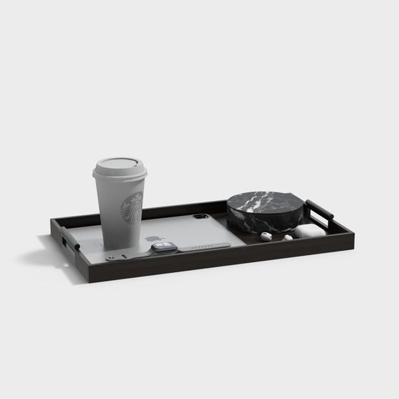 Modern Coffee Tray 3D Model