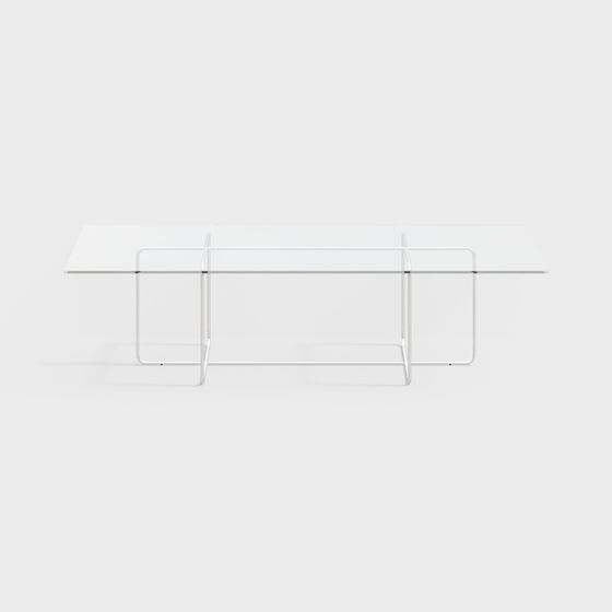 Elegant Low-Poly Floating Dining Table 3D model