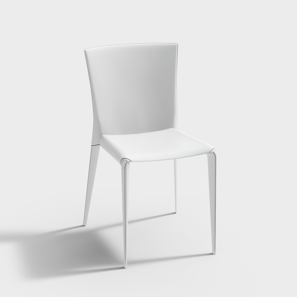 Modern white  chair with back