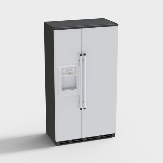 Minimalist Low-Poly Refrigerator 3D model