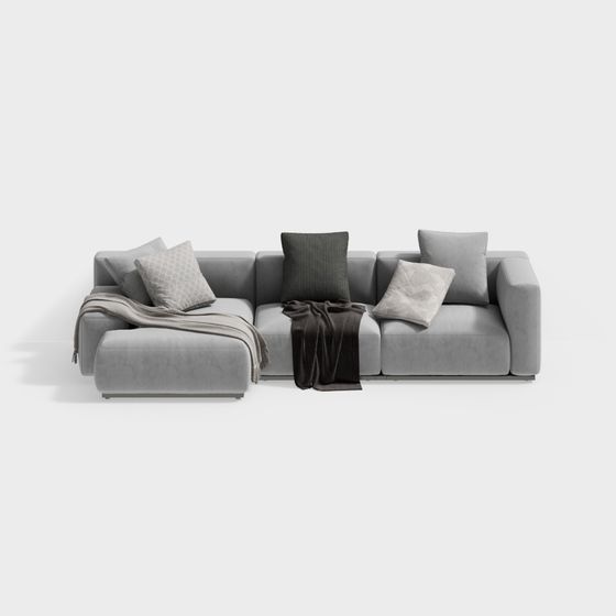 Urban Comfort Low-Poly Sofa 3D Model for Modern Interiors