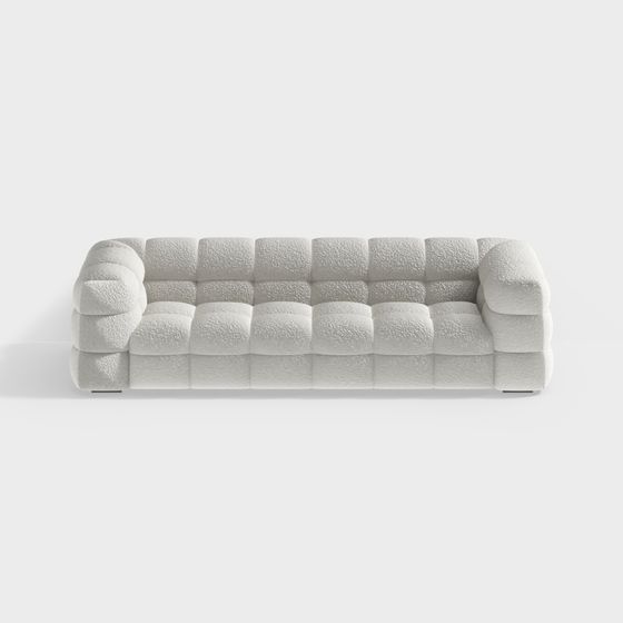 Elegant White Sofa 3D Model for Modern Interiors