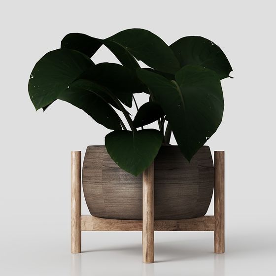 Low-Poly Plant Stand 3D model