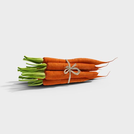 Fresh Carrot Bunch 3D model for Designers