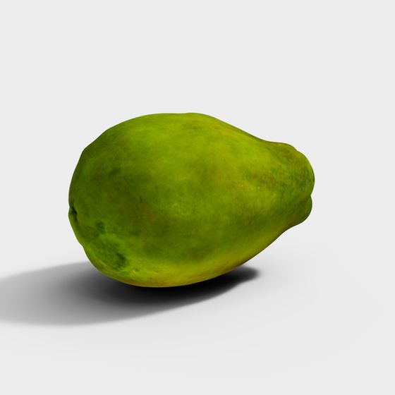 Luscious Low-Poly Green Mango 3D Model