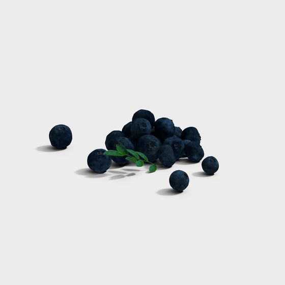 Vibrant Blueberry Pile 3D Model for Creative Projects