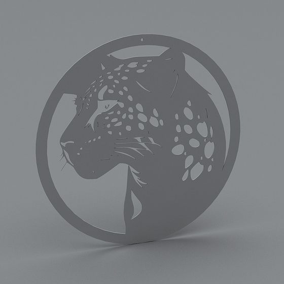 Cheetah Silhouette Low-Poly 3D Model