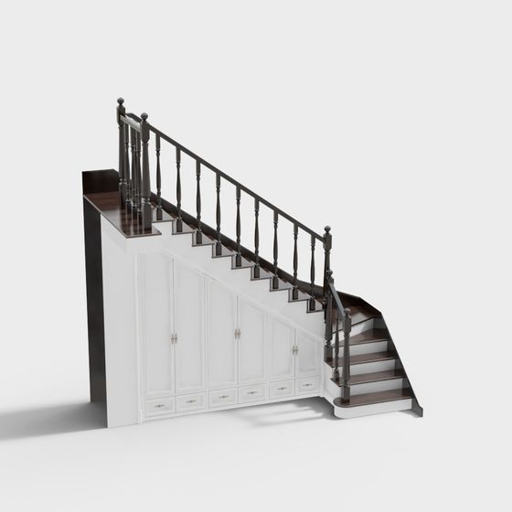 Elegant Low-Poly Staircase 3D model