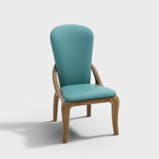 Elegant Low-Poly Dining Chair 3D model