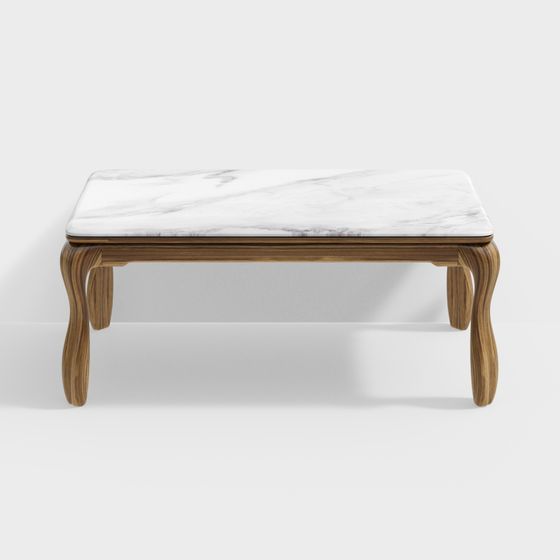 Nordic-Inspired Marble Coffee Table 3D model