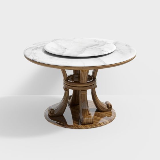 Chic Marble Dining Table 3D model for Contemporary Spaces