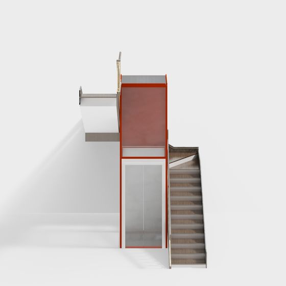 Modern Minimalist 3D Staircase Model