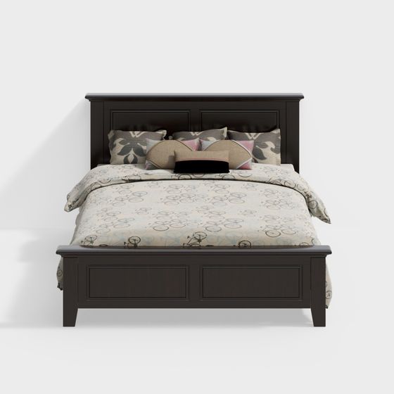 Sleek Low Poly Bed 3D Model for Modern Spaces