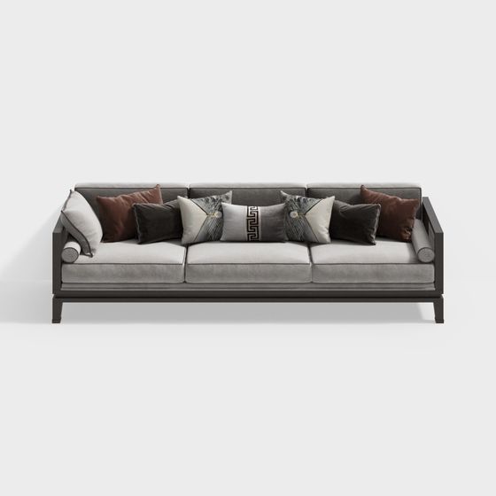 Elegant Low-Polygon Sofa 3D model for Modern Interiors