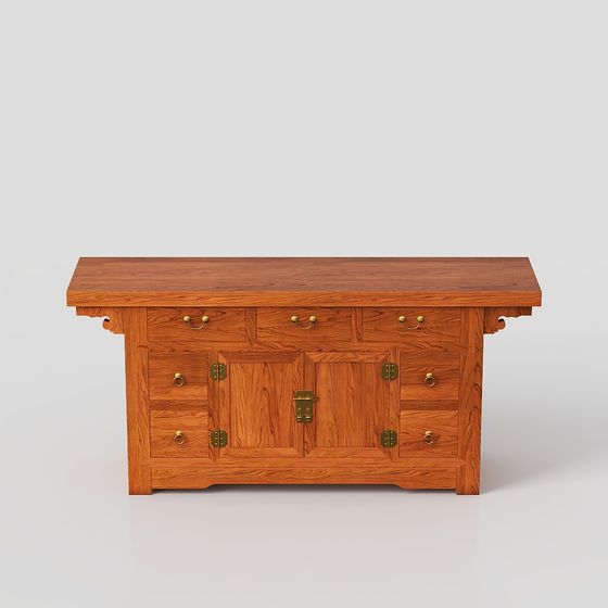 Ancient Charm Cabinet Low Poly 3D model