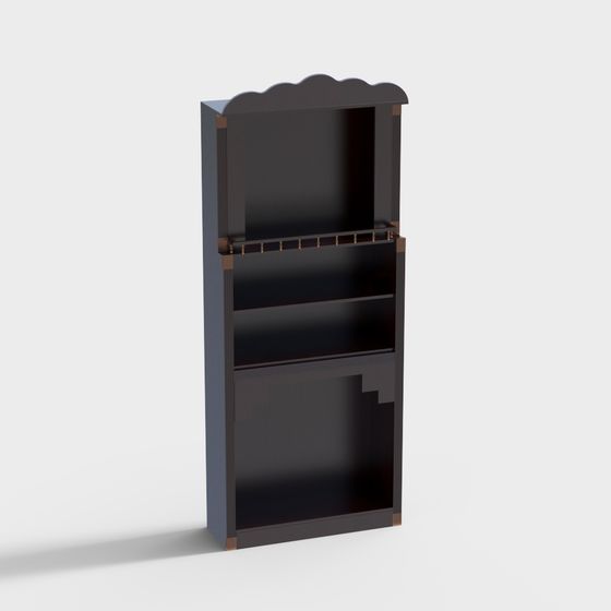 Chic Vintage Bookshelf 3D model