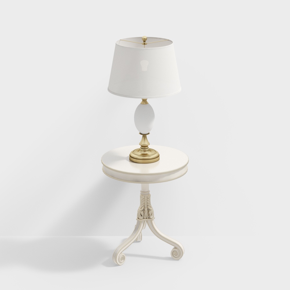 Elegant Low-Poly Table Lamp 3D Model – Retro Modern Design