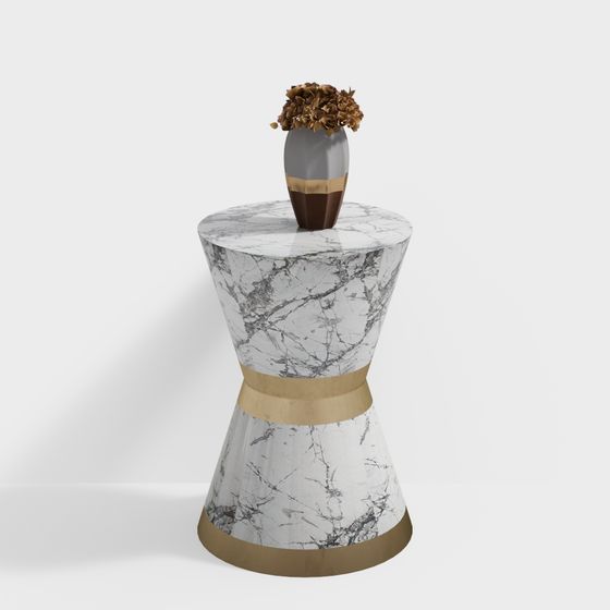 Elegant Marble Side Table 3D model