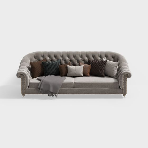 Elegant Low-Poly Sofa 3D model
