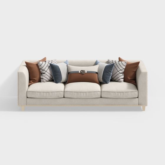 Stylish Low-Poly Sofa 3D model for Modern Interiors