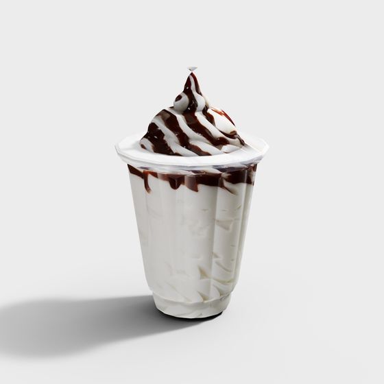Delicious Chocolate Milkshake 3D Model