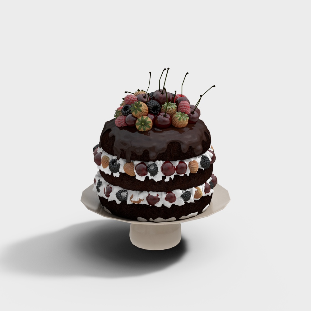 Delicious Chocolate Cake 3D model