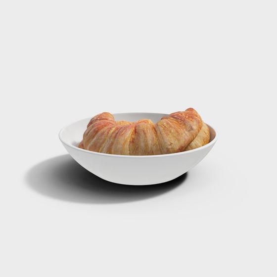 Irresistible French Croissant 3D model for Cozy Breakfast