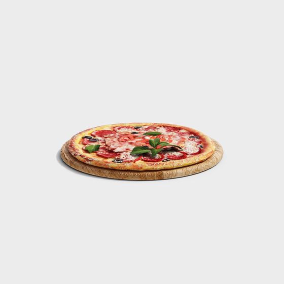 High-Detail Low-Poly Pizza 3D Model