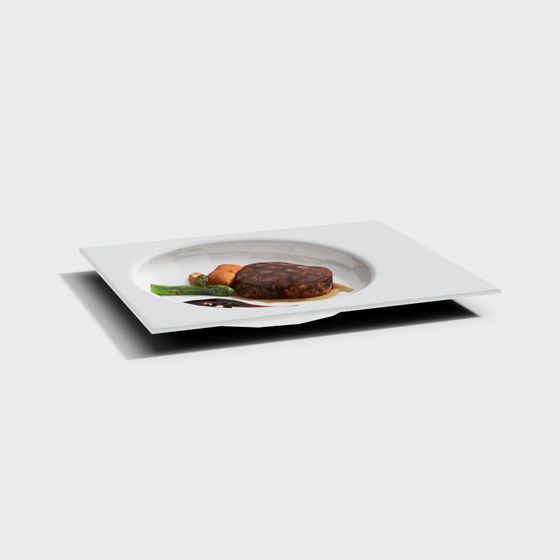 Elegant Steak Plate 3D Model