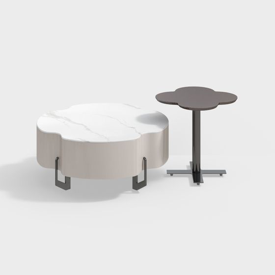 네잎 클로버 크리스탈 돌 구운 페인트 커피 테이블 315#