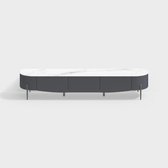 Stylish Marble TV Stand 3D model for Modern Interiors