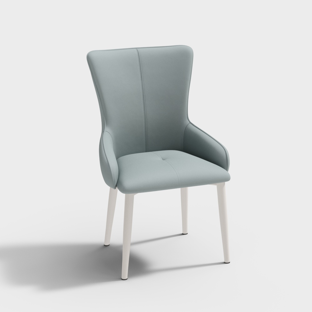 Leather metal dining chair Y150# Light blue