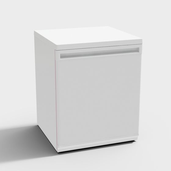 ตู้เย็นขนาดเล็กสีขาวสมัยใหม่