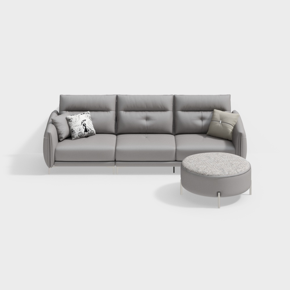 2.96m fabric 3 seats + step sofa