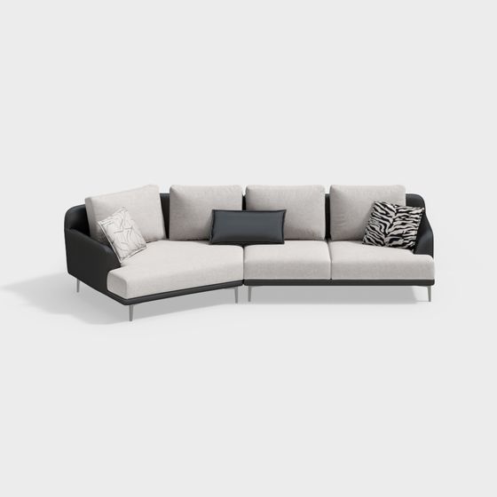 Elegant Low-Poly Sofa 3D model for Contemporary Spaces