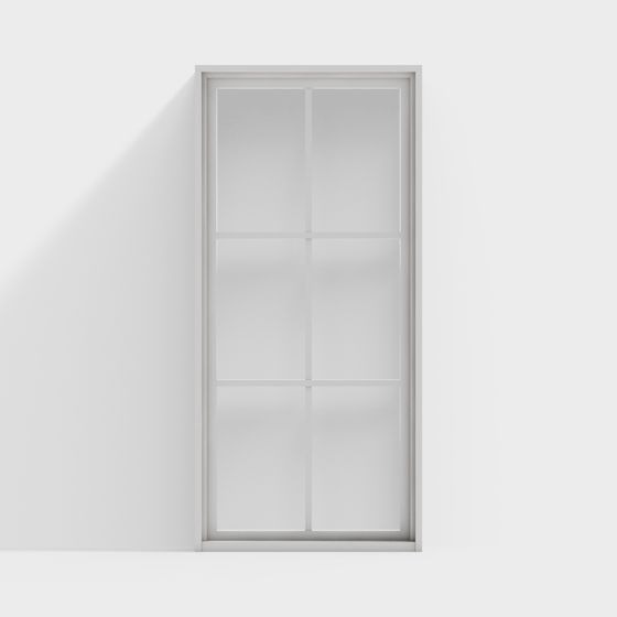 Elegant Glass Window Door 3D model